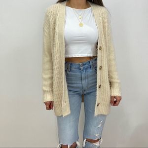 NWT Cream Knit Button Up Sweater Cardigan